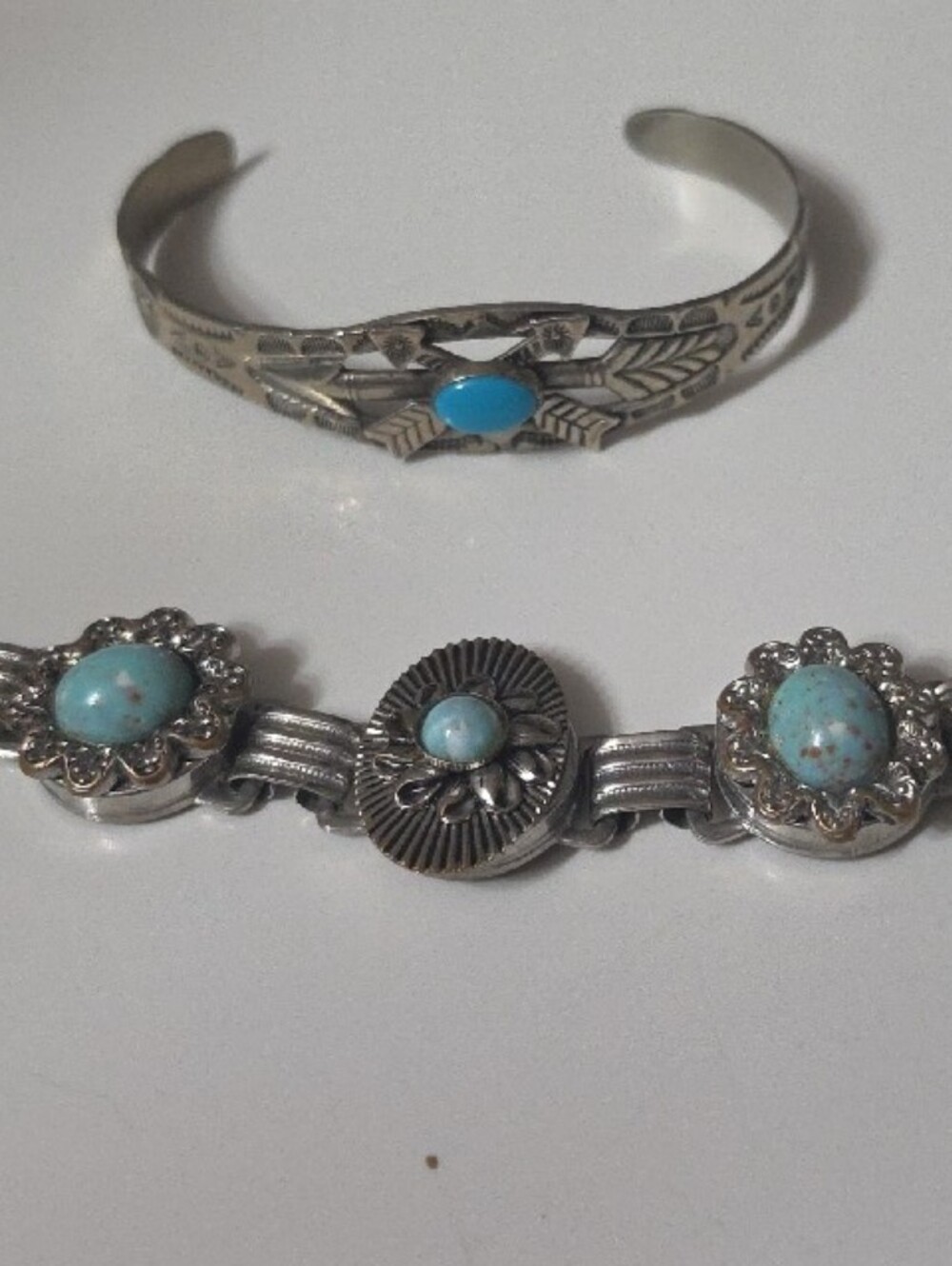Source Unknown Turquoise Blue Stone Silver-Tone Bracelet and Cuff Set - Picture 3 of 4